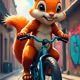 squirrel on a bike