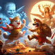 a cat and dog fight god