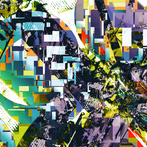 A Multi Colored Abstract Art Piece with Shapes