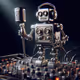 Cosmic Harmony: Robot Maestro & Dancing Astronaut