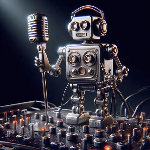 Cosmic Harmony: Robot Maestro & Dancing Astronaut